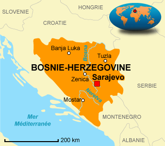 Carte Bosnie-Herzegovine