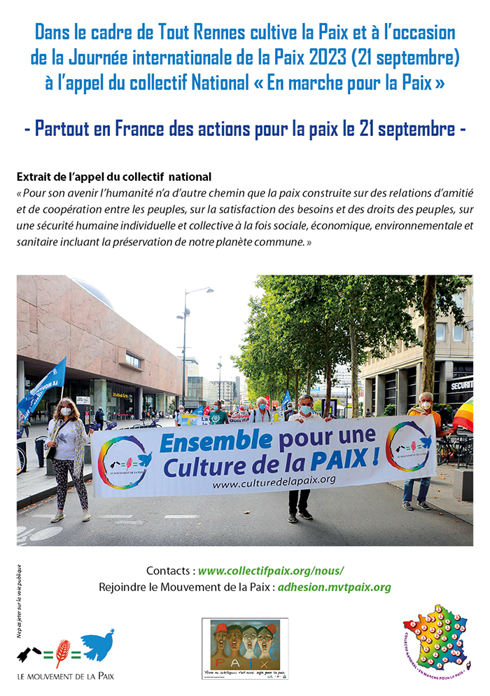 Tout Rennes cultive la Paix et à l’occasion de la Journée internationale de la Paix 2023